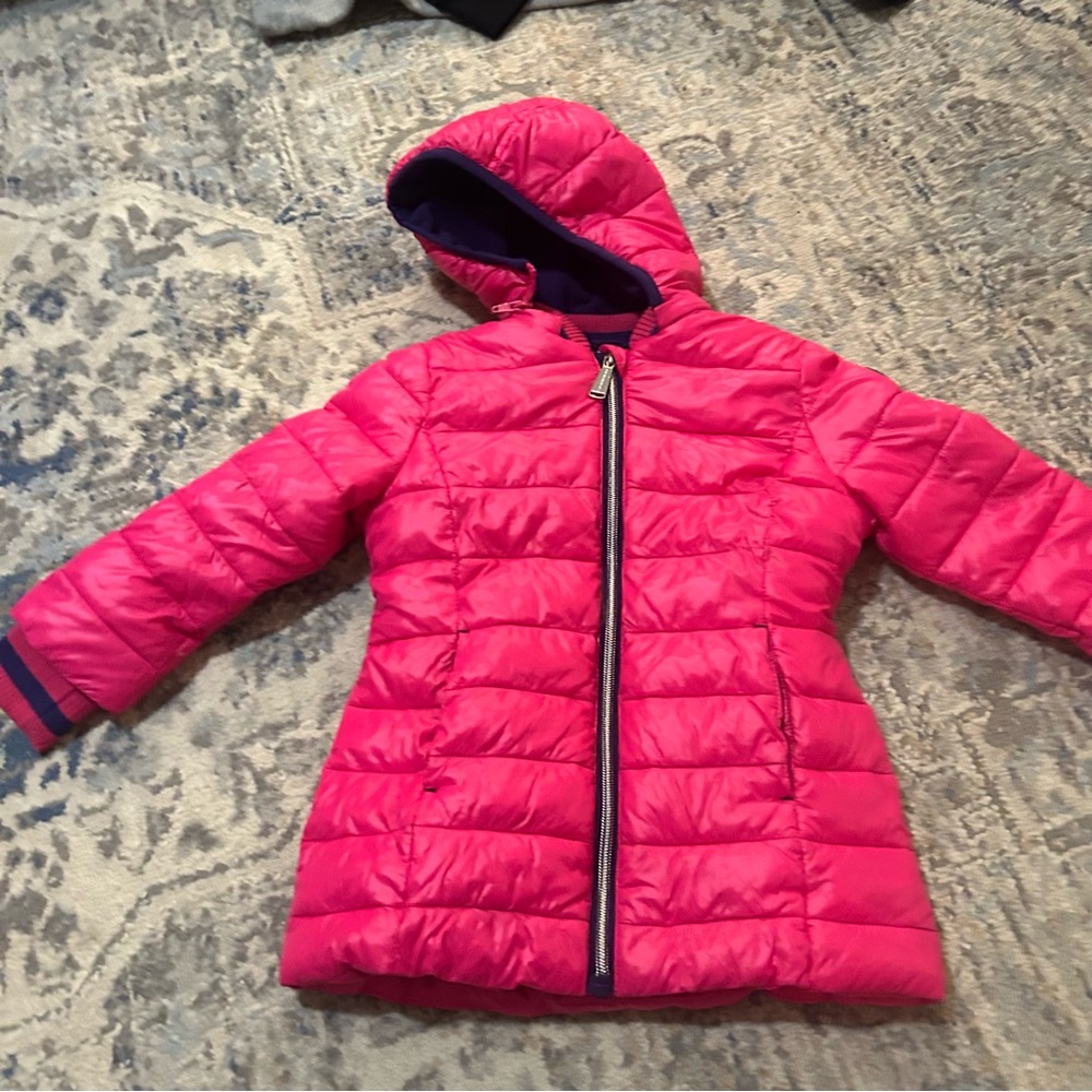 Michael Kors Toddler 3T Jacket Pink Fleece Lined Hooded Puffer Coat Jacket